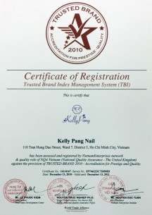 TRUSTED BRAND– Accreditation for Prestige and Quality from 2010-2011 of NQA VietNam