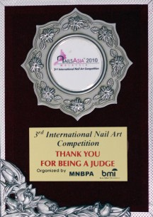 Judge for Nail Asia Competition in Malaysia in 2010 