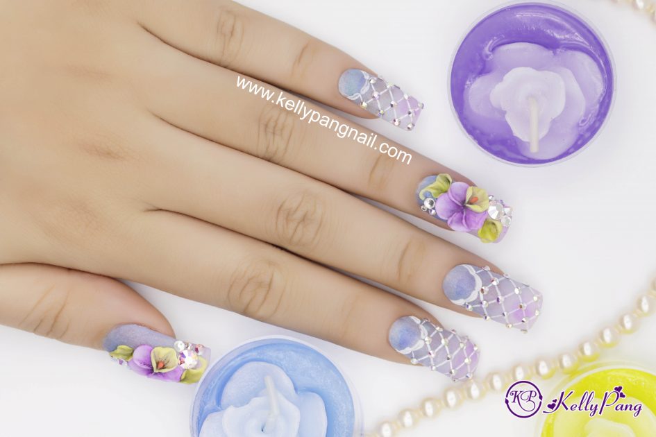Cách Vẽ Mẫu Nail Hoa Tím Ngày Thu