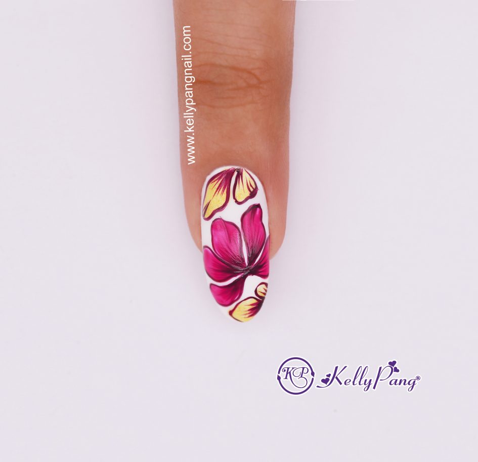 Hướng dẫn vẽ móng Cách vẽ nail Hoa Cúc Đại Đóa đẹp dịu dàng Bước 5