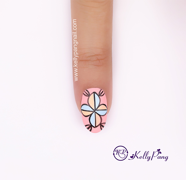 Hướng dẫn vẽ móng Click xem cách vẽ nail Hoa cách điệu phong cách hiện đại Bước 6