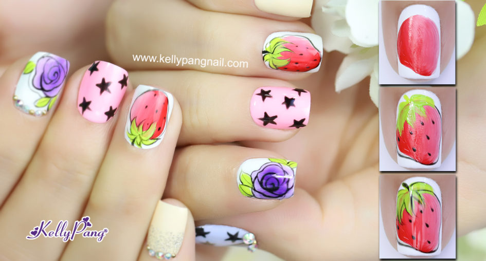 Click xem cách vẽ mẫu nail Dâu Tây Ngọt Ngào – KellyPang Nail