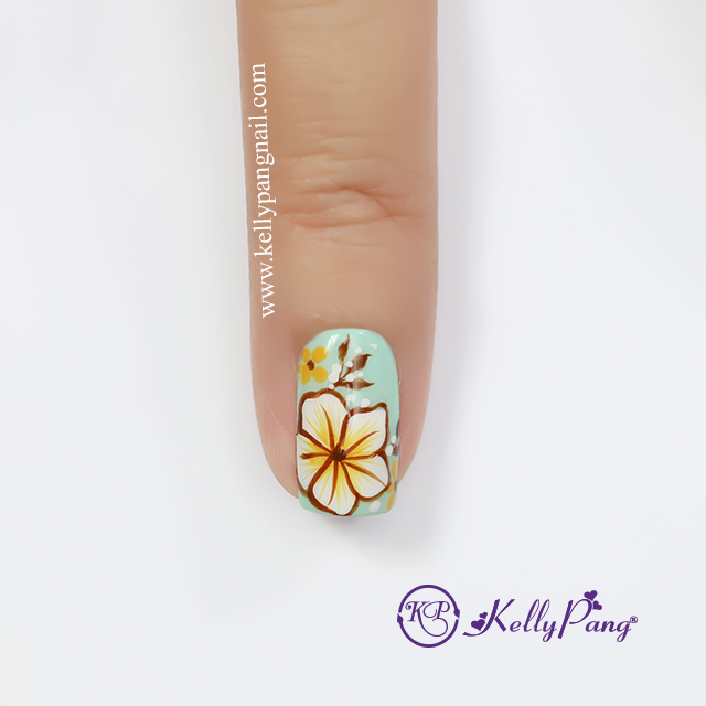 Hướng dẫn vẽ móng Click xem cách vẽ mẫu nail hoa màu pastel ngọt ngào Bước 6