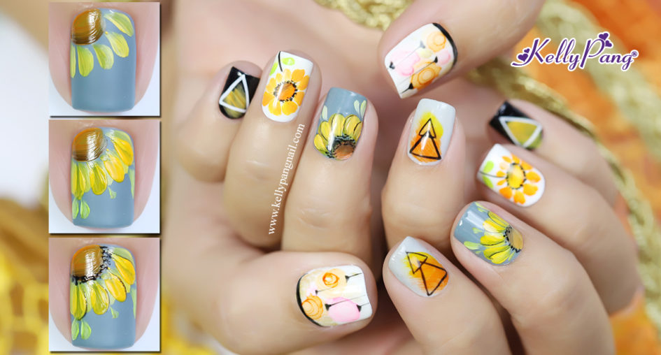 Click xem cách vẽ mẫu nails Hoa Cúc Vàng