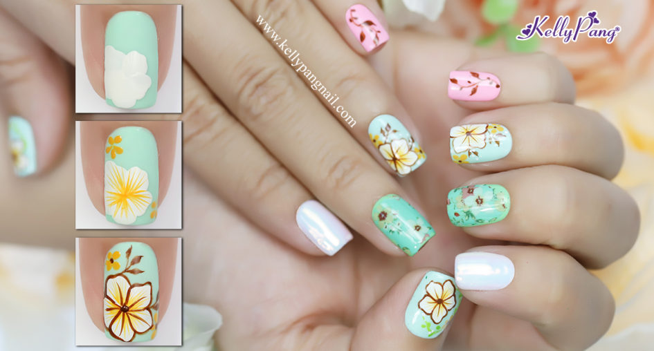 Click xem cách vẽ mẫu nail hoa màu pastel ngọt ngào