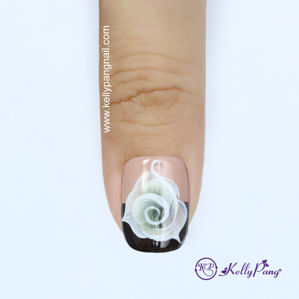 Hướng dẫn vẽ móng Click xem cách vẽ mẫu nail hoa tán sắc 3D độc đáo Bước 6