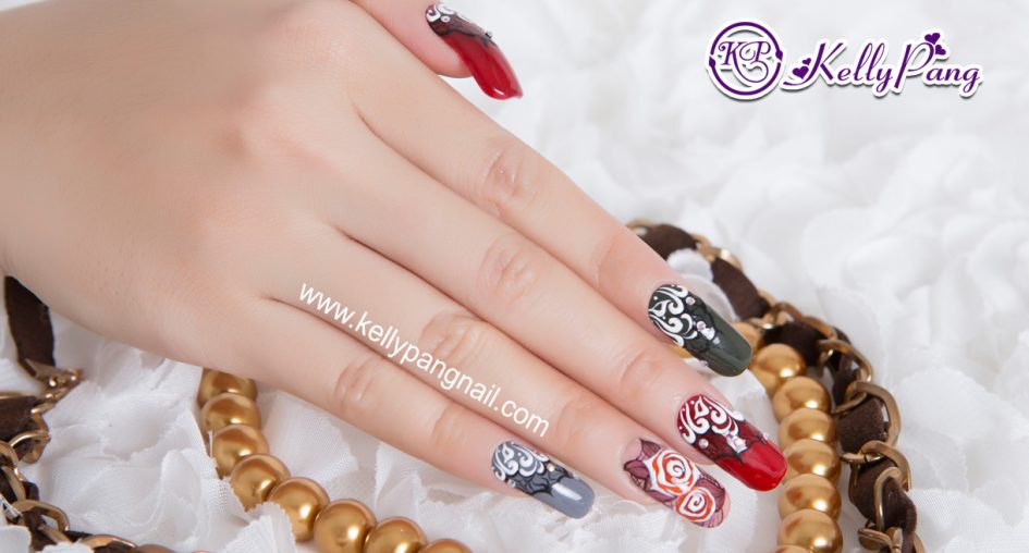 Click xem cách vẽ mẫu nail Hương Hoa Chiều Hè