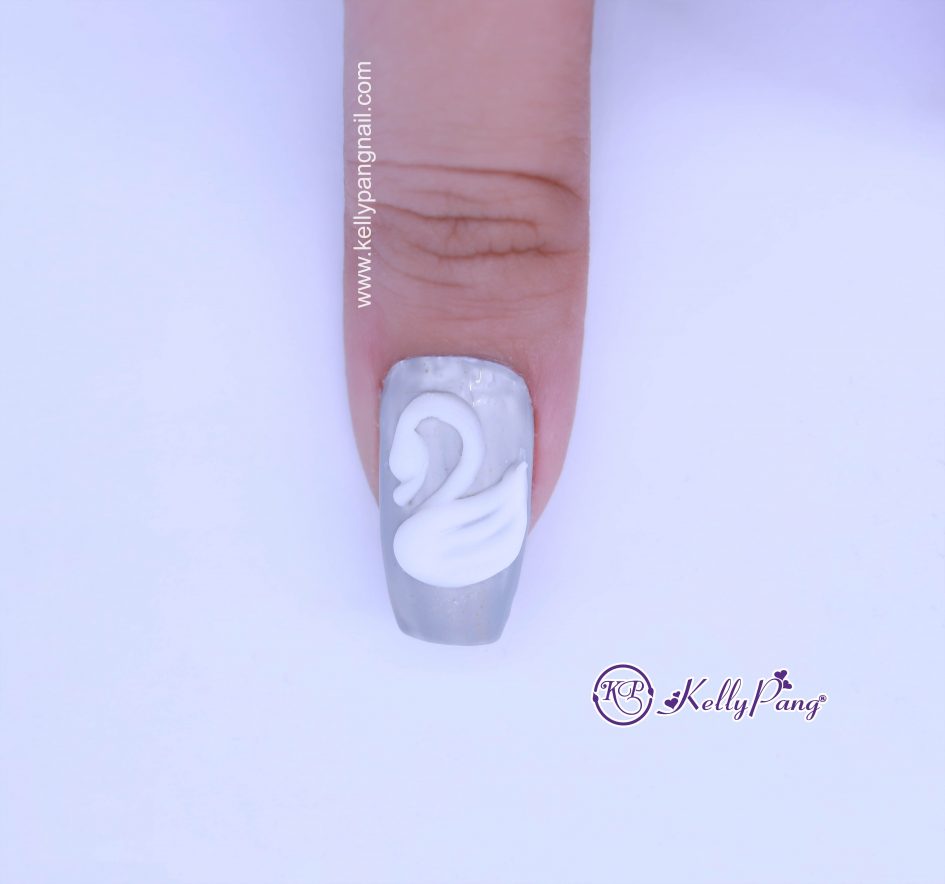 Hướng dẫn vẽ móng Cách vẽ mẫu nail Chú Thiên Nga Bước 4