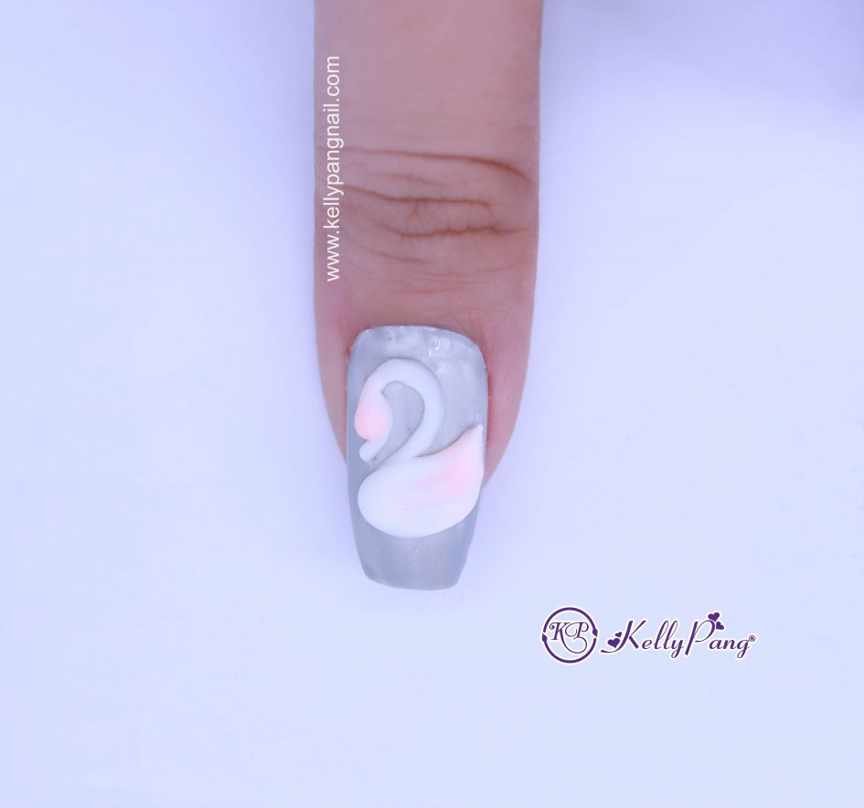 Hướng dẫn vẽ móng Cách vẽ mẫu nail Chú Thiên Nga Bước 5