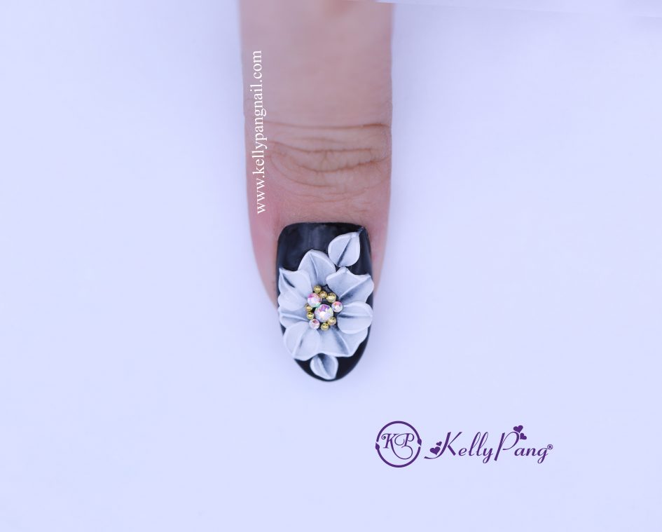 Hướng dẫn vẽ móng Cách vẽ nail cánh hoa nổi 3D Đẹp Lung Linh Bước 6