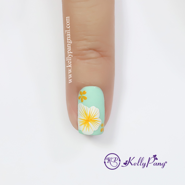 Hướng dẫn vẽ móng Click xem cách vẽ mẫu nail hoa màu pastel ngọt ngào Bước 4
