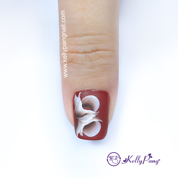Hướng dẫn vẽ móng Click xem cách vẽ mẫu nails hoa cọ bản 3D ấn tượng Bước 4