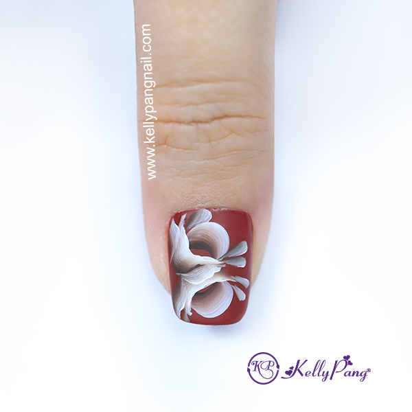 Hướng dẫn vẽ móng Click xem cách vẽ mẫu nails hoa cọ bản 3D ấn tượng Bước 5