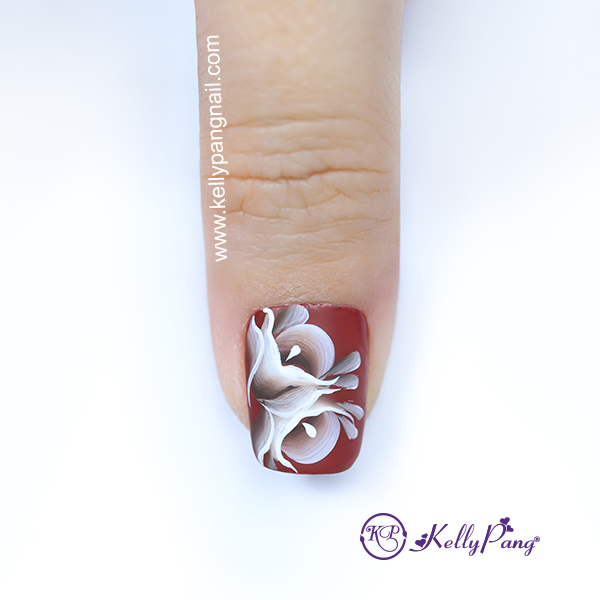Hướng dẫn vẽ móng Click xem cách vẽ mẫu nails hoa cọ bản 3D ấn tượng Bước 6
