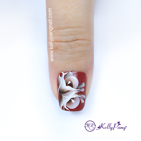 Hướng dẫn vẽ móng Click xem cách vẽ mẫu nails hoa cọ bản 3D ấn tượng Bước 7