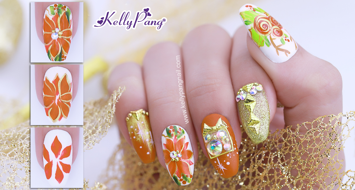 6 bước vẽ mẫu nail Hoa Trạng Nguyên