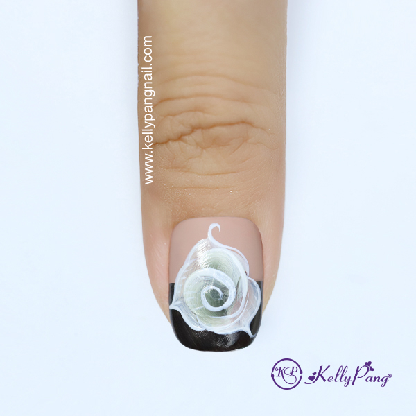Hướng dẫn vẽ móng Click xem cách vẽ mẫu nail hoa tán sắc 3D độc đáo Bước 5
