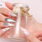 Cách Vẽ Nail Hiệu Ứng Gel Loang Kết Hợp Đính Đá