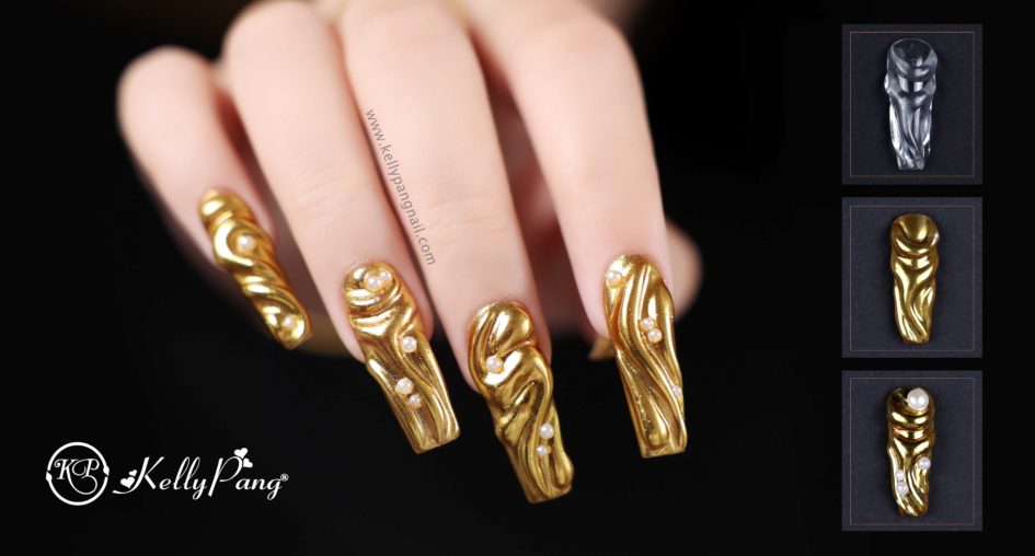Cách Vẽ Nail 3D Gold Ánh Kim Cách Vẽ Nail 3D Gold Ánh Kim