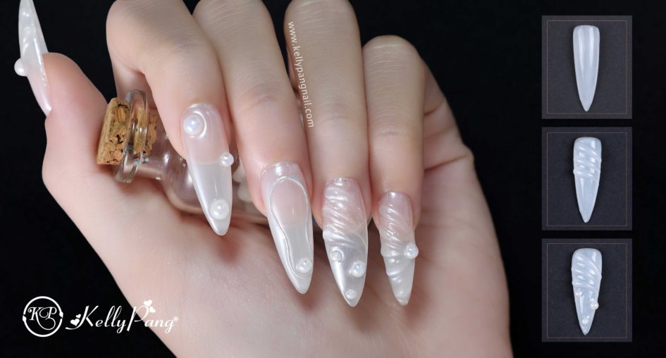 Cách Vẽ Nail Hiệu Ứng Builder Gel 3D Ánh Ngọc Trai Sang Trọng