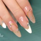 Cách vẽ nail gel sợi kết hợp french đầu móng Cách vẽ nail gel sợi kết hợp french đầu móng