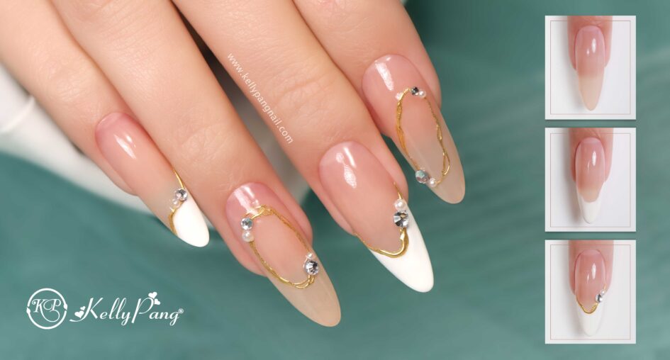 Cách vẽ nail gel sợi kết hợp french đầu móng