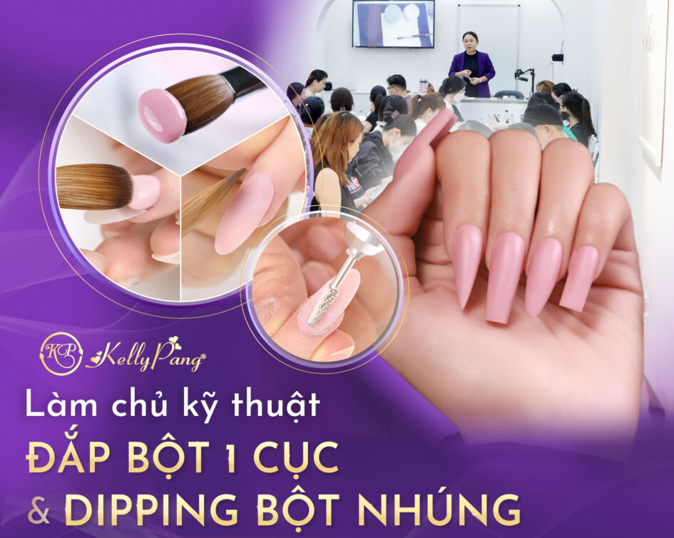 đắp móng bột 1 cục và dipping bột nhúng salon