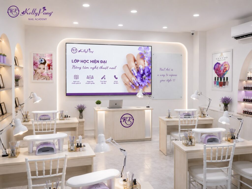Không gian học nail hiện đại tại Kelly Pang